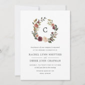 Rustic Bloom Monogram Weddenschap Kaart (Voorkant)