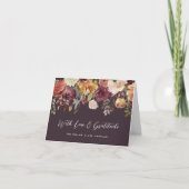 Rustic Bloom Personalized Wedding Bedankkaart (Voorkant)