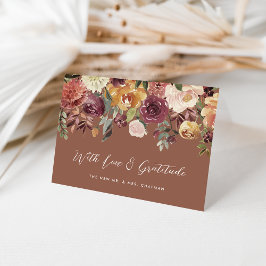 Rustic Bloom Personalized Wedding Bedankkaart