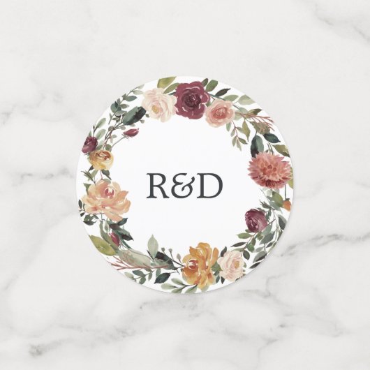 Rustic Bloom Personalized Wedding Confetti (Kleine voorkant)