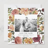 Rustic Bloom Photo Save the Date Kaart (Voorkant)