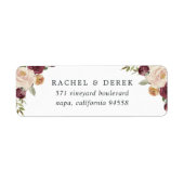 Rustic Bloom Return Address Etiket (Voorkant)