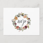 Rustic Bloom RSVP Briefkaart met keuze uit maaltij (Voorkant)