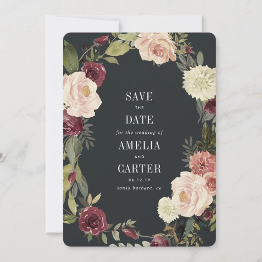 Rustic Bloom sparen de Kaart van de Datum (Voorkant)