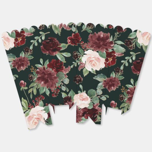 Rustic Bloom | Terracotta en Marasala rood patroon Bedankdoosjes (Ongevouwen)