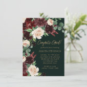 Rustic Bloom | Terracotta en Marsala Afstuderen Kaart (Staand voorkant)