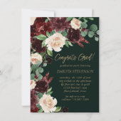 Rustic Bloom | Terracotta en Marsala Afstuderen Kaart (Voorkant)