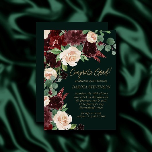 Rustic Bloom | Terracotta en Marsala Afstuderen Kaart