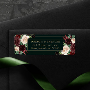 Rustic Bloom   Terracotta en Marsala Red Adres Etiket