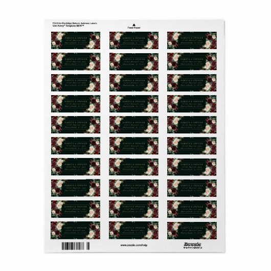 Rustic Bloom | Terracotta en Marsala Red Adres Etiket (Full Sheet)