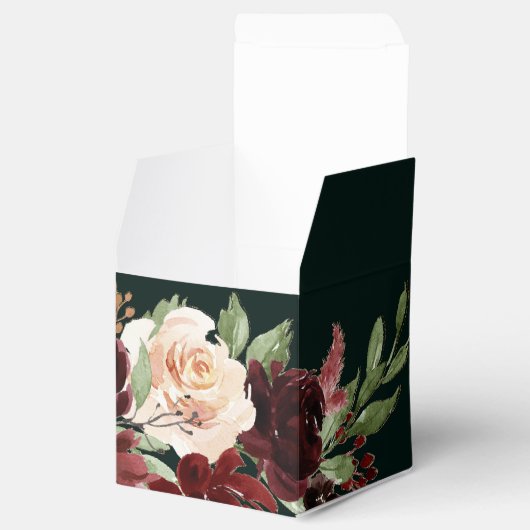 Rustic Bloom | Terracotta en Marsala Red Custom Bedankdoosjes (Geopend)