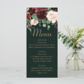 Rustic Bloom | Terracotta en Marsala Red Floral Menu (Staand voorkant)