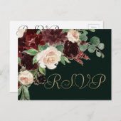 Rustic Bloom | Terracotta en Marsala Red RSVP Briefkaart (Voorkant / Achterkant)