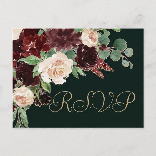 Rustic Bloom | Terracotta en Marsala Red RSVP Briefkaart (Voorkant)