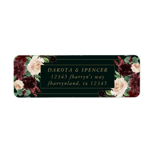 Rustic Bloom | Terracotta en Marsala Rood Adres Etiket (Voorkant)