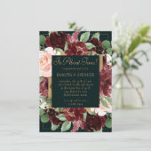 Rustic Bloom | Terracotta en Marsala Verloving Kaart (Staand voorkant)