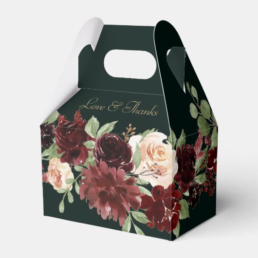 Rustic Bloom | Terracotta Marsala Liefde en Bedank Bedankdoosjes (Voorkant Zijde)