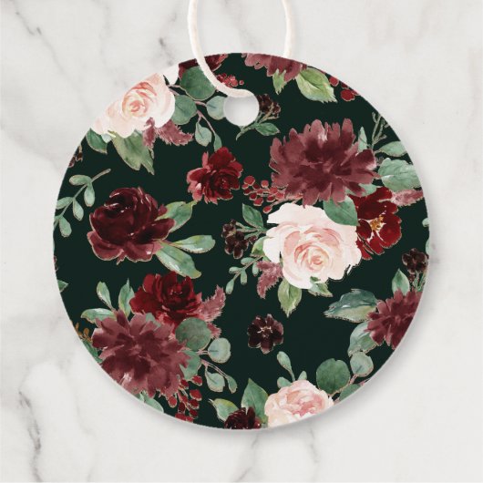 Rustic Bloom | Terracotta Marsala Liefde en Bedank Bedankjes Labels (Achterkant)