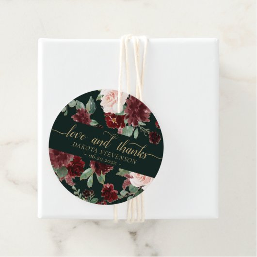 Rustic Bloom | Terracotta Marsala Liefde en Bedank Bedankjes Labels (In situ)