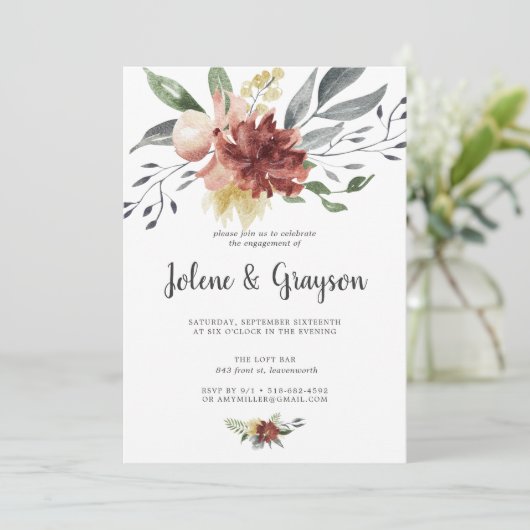 Rustic Bloom | Uitnodiging van de indienende parti (Staand voorkant)