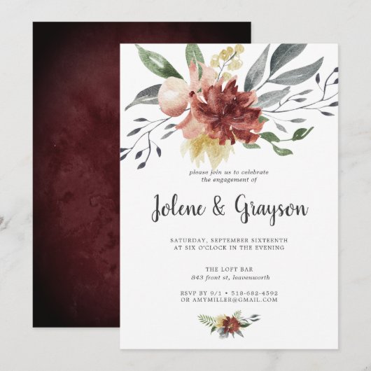 Rustic Bloom | Uitnodiging van de indienende parti (Voorkant / Achterkant)