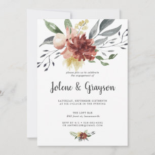 Rustic Bloom   Uitnodiging voor verlovingsfeest