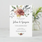 Rustic Bloom | Uitnodiging voor verlovingsfeest (Staand voorkant)