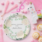 Rustic Bloom Vrijgezellenfeest Floral Ivory Peach Papieren Bordje (Feest)