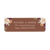 Rustic Bloom Waterverf Floral Return Address Etiket (Voorkant)