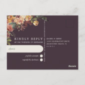 Rustic Bloom Waterverf Floral Wedding RSVP Briefkaart (Achterkant)