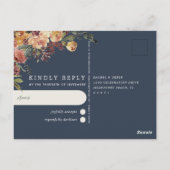 Rustic Bloom Waterverf Floral Wedding RSVP Briefkaart (Achterkant)