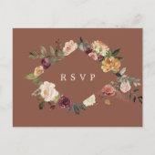 Rustic Bloom Waterverf Floral Wedding RSVP Briefkaart (Voorkant)
