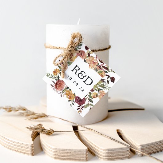 Rustic Bloom | Waterverf Lijst bruiloft Bedankjes Labels