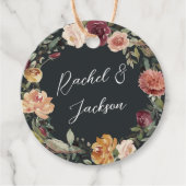 Rustic Bloom | Waterverf Wreath Wedding Bedankjes Labels (Voorkant)