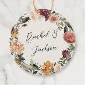 Rustic Bloom | Waterverf Wreath Wedding Bedankjes Labels (Voorkant)