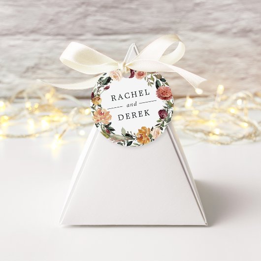 Rustic Bloom | Waterverf Wreath Wedding Bedankjes Labels