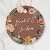 Rustic Bloom | Waterverf Wreath Wedding Bedankjes Labels (Voorkant)