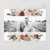 Rustic Bloom | Weddenfoto Hartelijk dank Briefkaart (Voorkant)