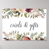 Rustic Bloom Wedding Cards & Gifts Sign Poster (Voorkant)