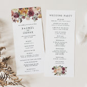 Rustic Bloom Wedding Ceremony Program Programmakaart