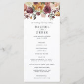 Rustic Bloom Wedding Ceremony Program Programmakaart (Voorkant)