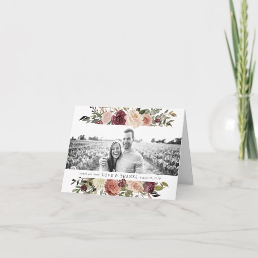 Rustic Bloom Wedding Foto bedankt (Voorkant)