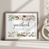 Rustic Bloom Wedding Guestbook Poster