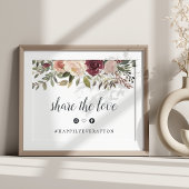 Rustic Bloom Wedding Hashtag Poster