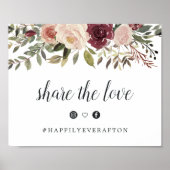 Rustic Bloom Wedding Hashtag Poster (Voorkant)