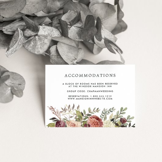 Rustic Bloom | Wedding Hotel Accommodatie Informatiekaartje