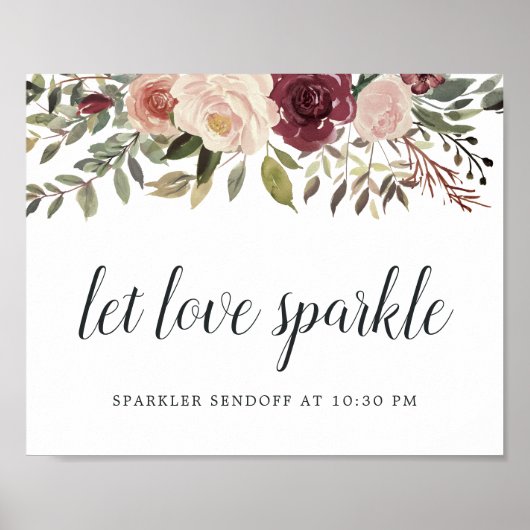 Rustic Bloom Wedding Sparker Sendoff Sign Poster (Voorkant)