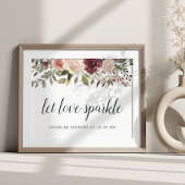 Rustic Bloom Wedding Sparker Sendoff Sign Poster