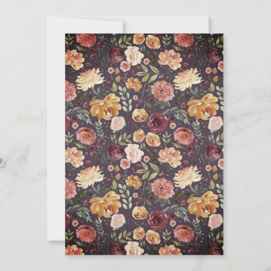 Rustic Bloom Wedding Uitnodiging (Achterkant)