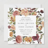 Rustic Bloom Wedding Uitnodiging | Vierkant (Voorkant)